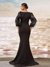 Classic Knot Long Sleeve Evening Dress